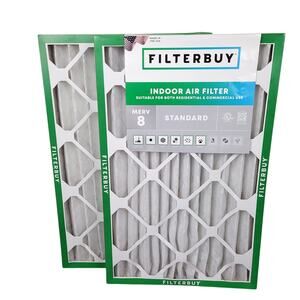 Filterbuy 16x25x2 MERV 8 Pleated Air Filters Replacement for HVAC AC 2 Pack